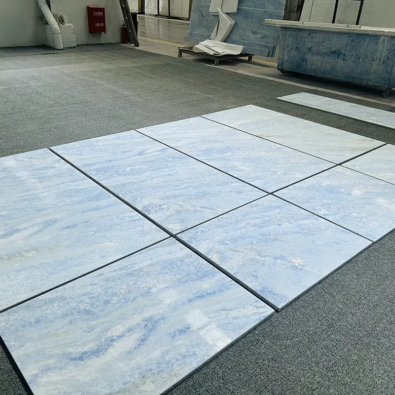 青色のクリスタル大理石のアクセント壁タイル